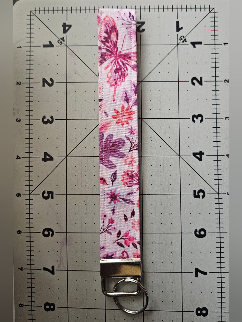 Floral Pink Wristlet Keychain Strap - Handmade By Rikanda's Creations